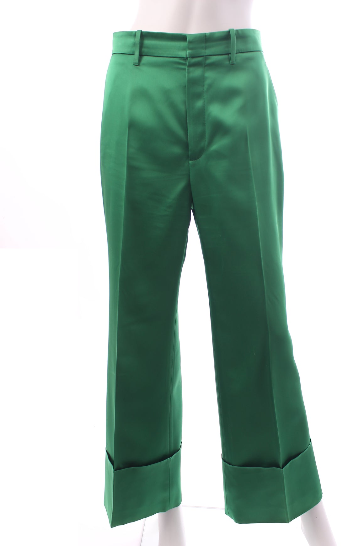 Gucci Duchesse Satin Turn-Up Tailored Trousers