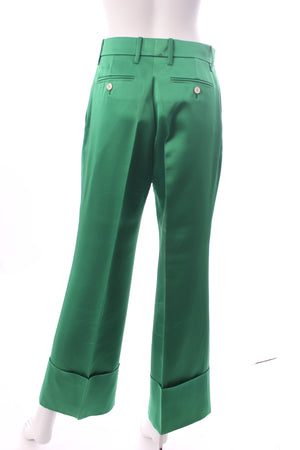 Gucci Duchesse Satin Turn-Up Tailored Trousers