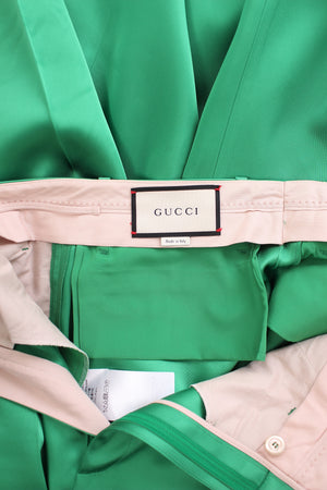 Gucci Duchesse Satin Turn-Up Tailored Trousers