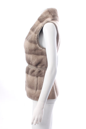 Loro Piana Mink Fur, Leather and Cashmere Reversible Gilet