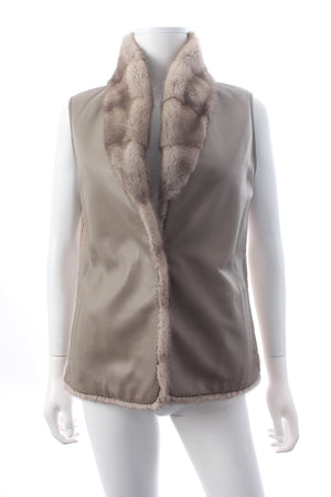 Loro Piana Mink Fur, Leather and Cashmere Reversible Gilet