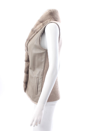 Loro Piana Mink Fur, Leather and Cashmere Reversible Gilet