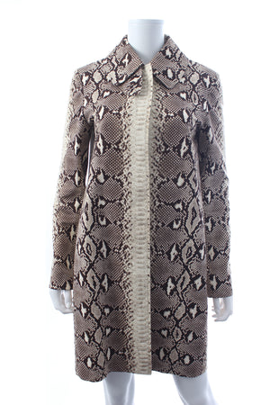 Chloe Snake-Print Cotton Trench Coat - Runway Collection