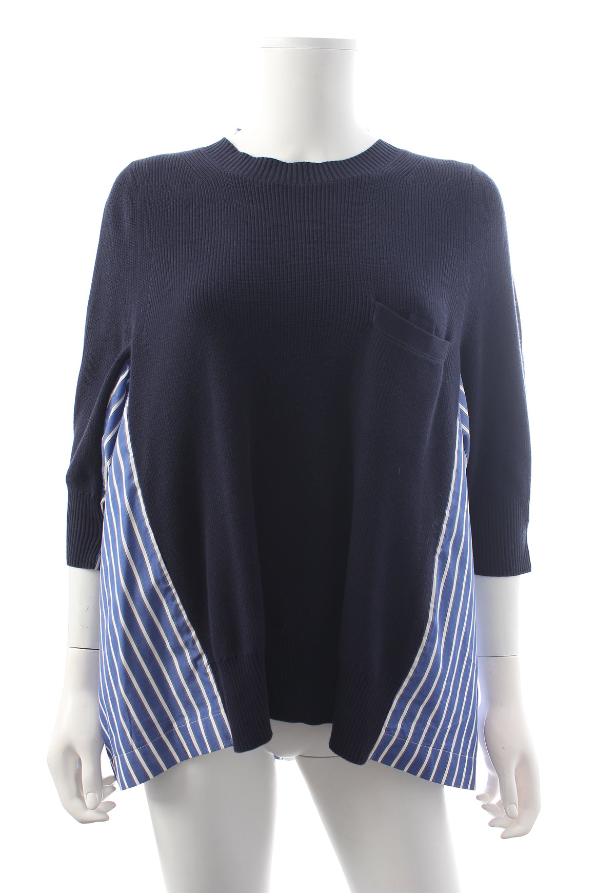 Sacai Shirt-Detail Cotton Knit Sweater