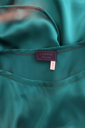 Lanvin Silk Satin Short Sleeved Dress