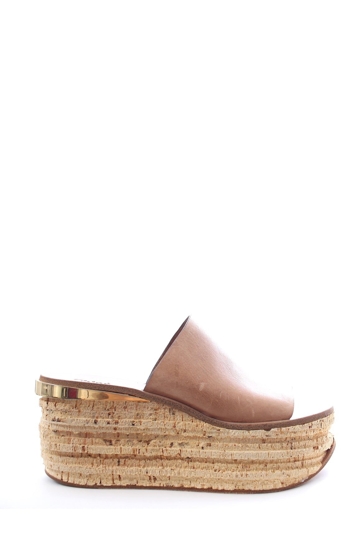 Chloe Camille Leather Wedge Mules