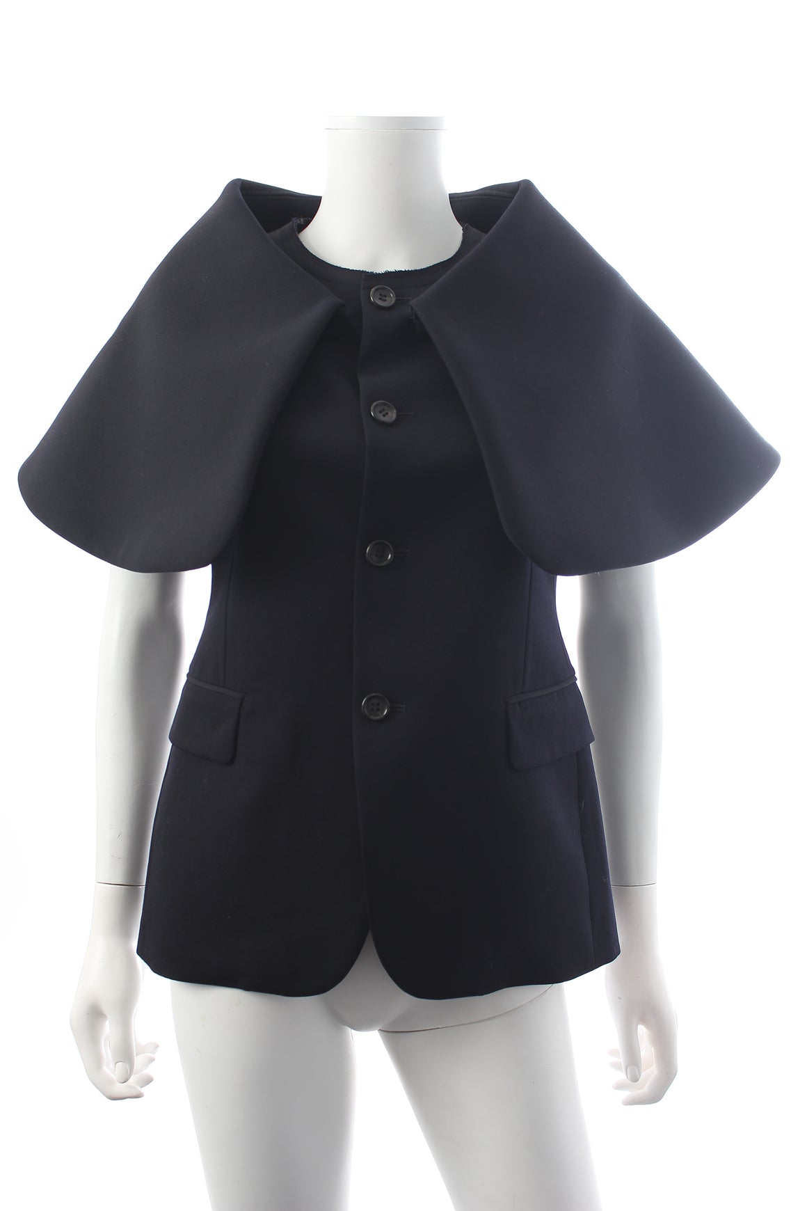 Comme des Garçons Oversized Collar Short Sleeved Wool Jacket