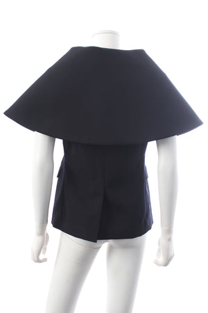 Comme des Garçons Oversized Collar Short Sleeved Wool Jacket