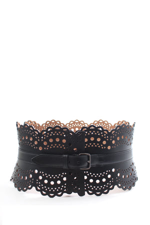 Alaïa Laser Cut Leather Corset Belt