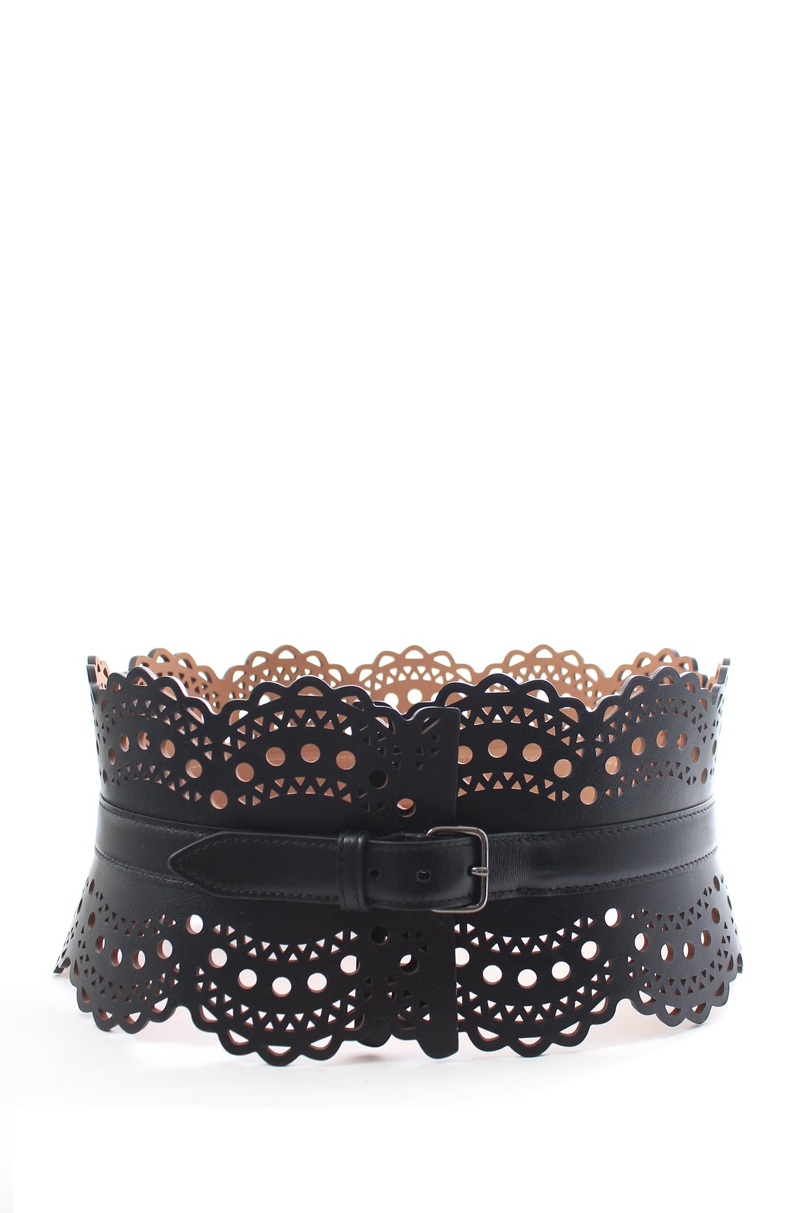 Alaïa Laser Cut Leather Corset Belt