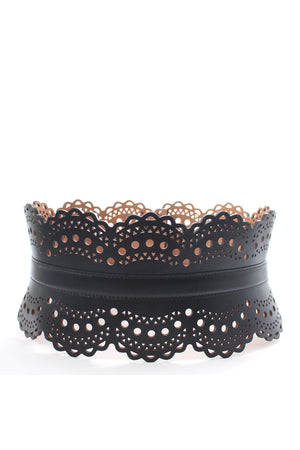 Alaïa Laser Cut Leather Corset Belt