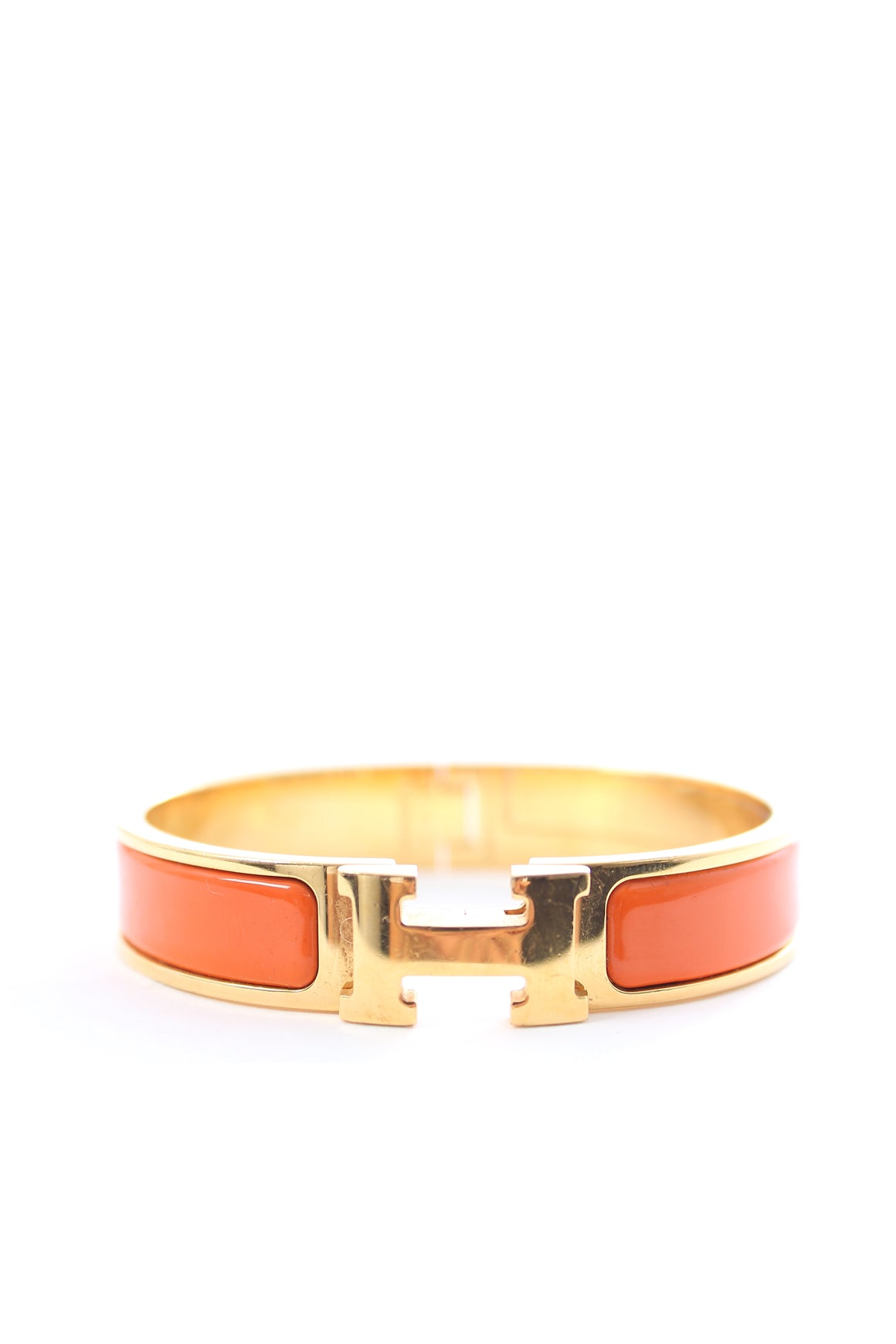 Hermes Clic H Gold-Plated and Enamel Bracelet