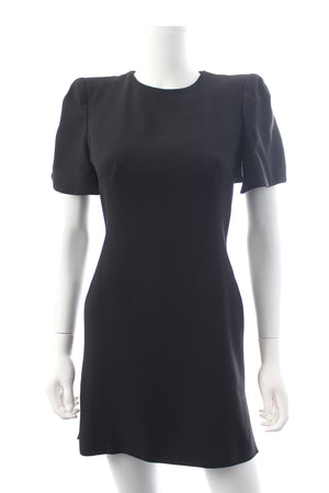 Alexander McQueen Cape Short-Sleeved Crepe Micro Mini Dress