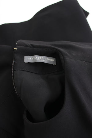 Alexander McQueen Cape Short-Sleeved Crepe Micro Mini Dress