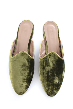 Le Monde Beryl Venetian Velvet Backless Mules
