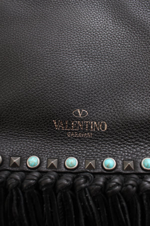 Valentino Rockstud Embellished Tassel-Trimmed Leather Shoulder Bag