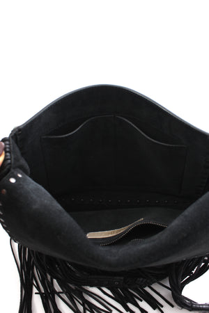 Valentino Rockstud Embellished Tassel-Trimmed Leather Shoulder Bag