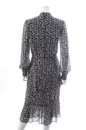 Saloni Isa Ruffled Silk Midi Dress