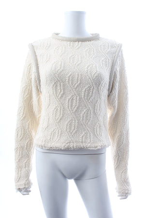 Isabel Marant Ladiva Leather-Trimmed Wool-Blend Bouclé Sweater