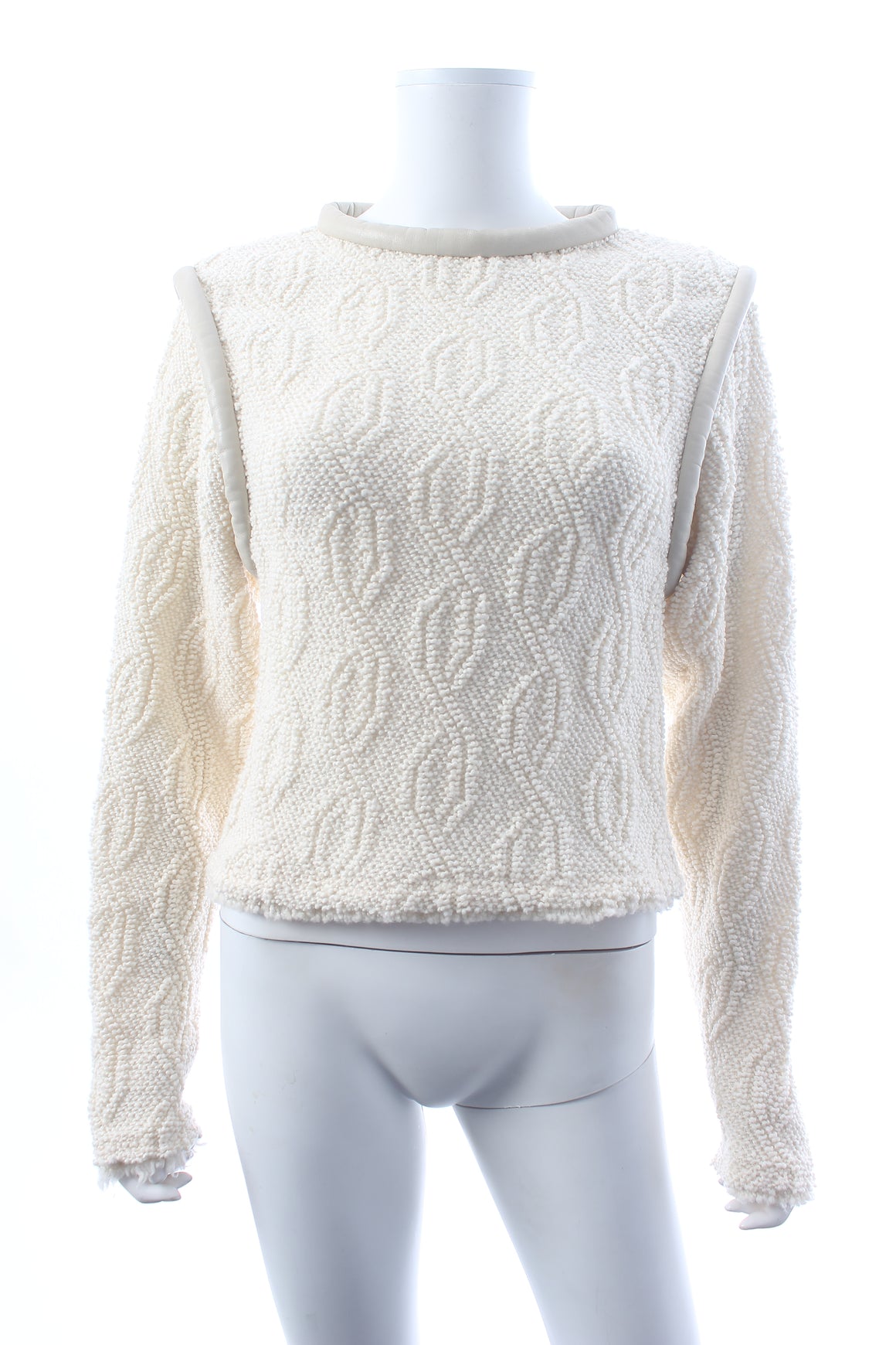Isabel Marant Ladiva Leather-Trimmed Wool-Blend Bouclé Sweater