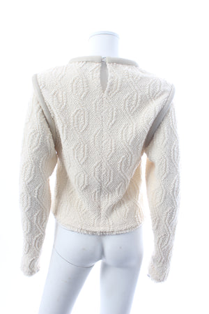 Isabel Marant Ladiva Leather-Trimmed Wool-Blend Bouclé Sweater