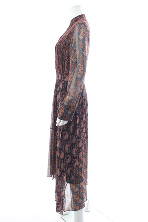 Altuzarra Lakshmi Asymmetric Paisley-Printed Pleated Midi Dress