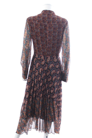 Altuzarra Lakshmi Asymmetric Paisley-Printed Pleated Midi Dress