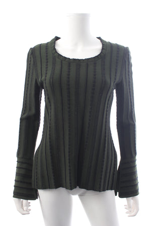Fendi Embroidered Stitch Striped Sweater