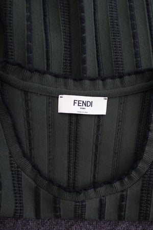 Fendi Embroidered Stitch Striped Sweater