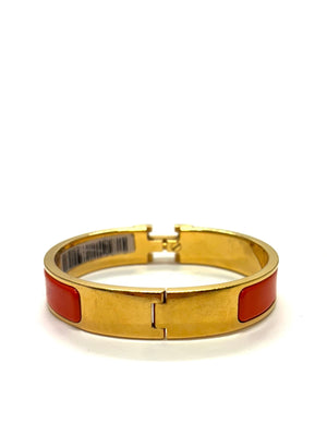 Hermes Clic H Gold-Plated and Enamel Bracelet