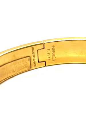 Hermes Clic H Gold-Plated and Enamel Bracelet