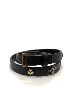 Dior Embellished Leather Wrap Bracelet