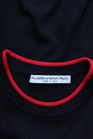Alessandra Rich Cherry Intarsia Knit Top