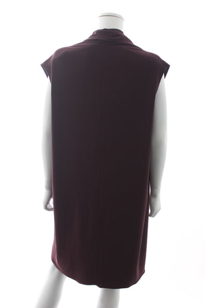 Lanvin Draped Crepe Shift Dress