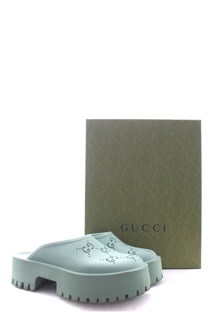 Gucci Elea Perforated G Platform Mules