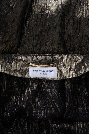 Saint Laurent Metallic Silk-Blend Jacquard Blouse