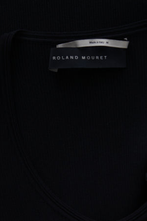 Roland Mouret Burford Ribbed-Knit Open Shoulder Top