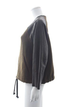 Isabel Marant Leather Sleeve Wool Bomber Jacket