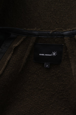 Isabel Marant Leather Sleeve Wool Bomber Jacket