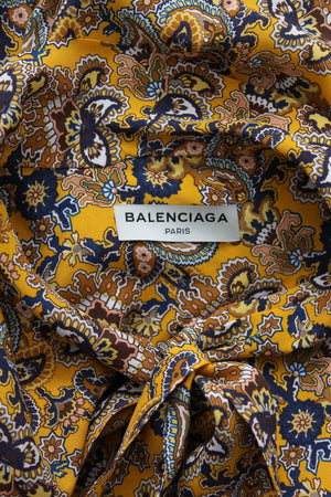 Balenciaga Paisley Printed Ruffled Crepe Blouse