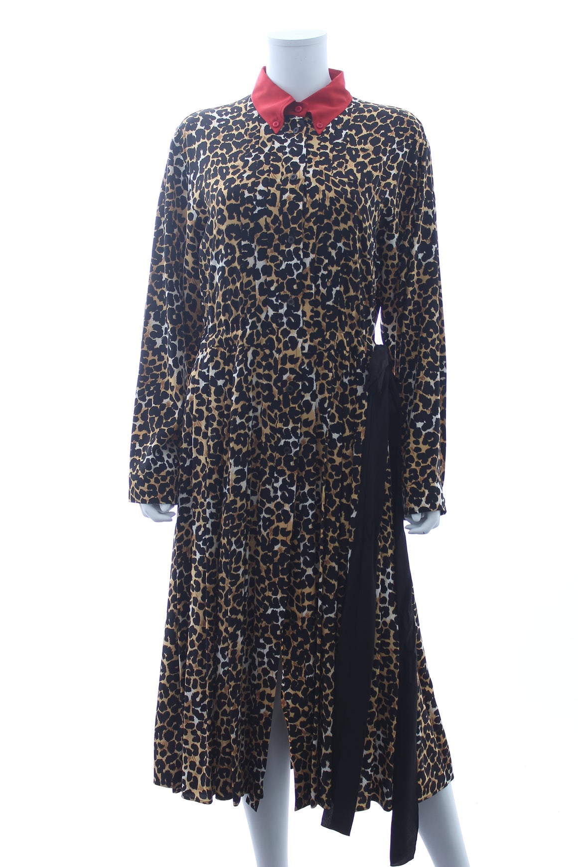 Prada Leopard Printed Silk Shirtdress