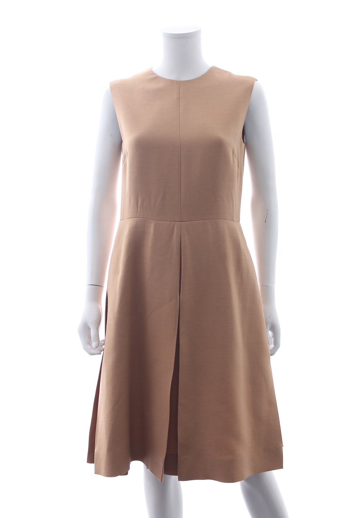Valentino Wool and Silk-Blend Pleated Dress