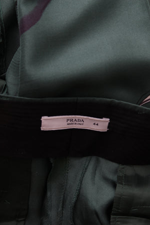 Prada Printed Cropped Silk Trousers