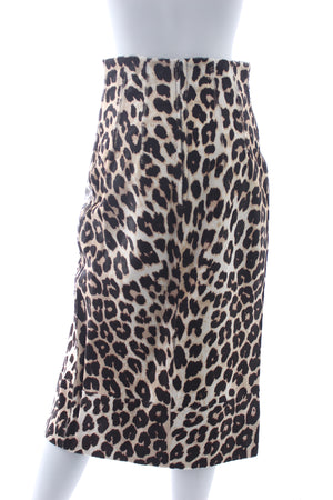 16Arlington 'Lipton' Leopard Printed Leather Midi Skirt