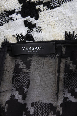 Versace Checked Wool-Blend Tweed Mini Skirt - Runway Collection