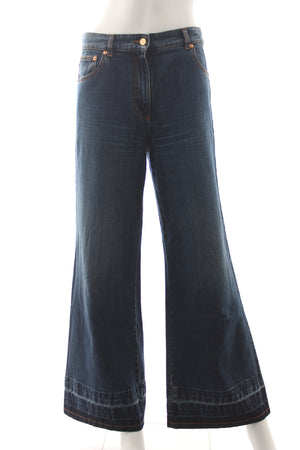 Valentino Embellished High-Rise Wide-Leg Jeans - Current Season