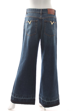 Valentino Embellished High-Rise Wide-Leg Jeans - Current Season