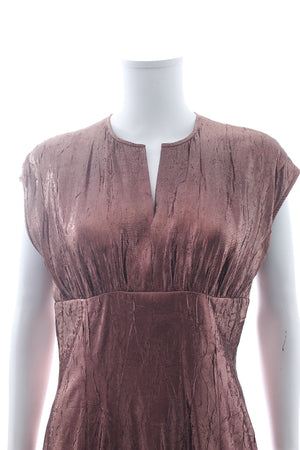 Lanvin Metallic Silk-Blend Midi Dress