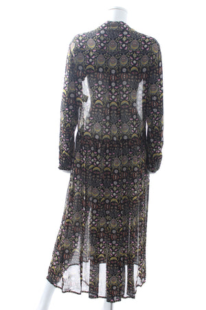 Chloe Pleated Printed Georgette Midi Dress