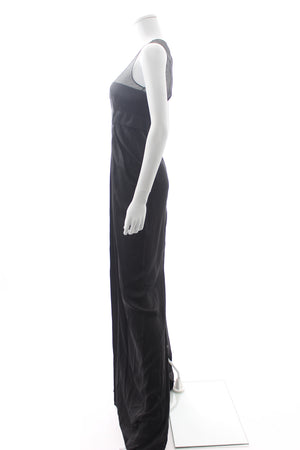 Stella McCartney Mesh-Panelled Silk Draped Gown